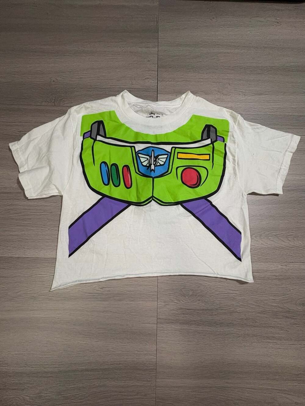 Toy Story Buzz Lightyear Costume Graphic Crop T-Shirt White Size S
